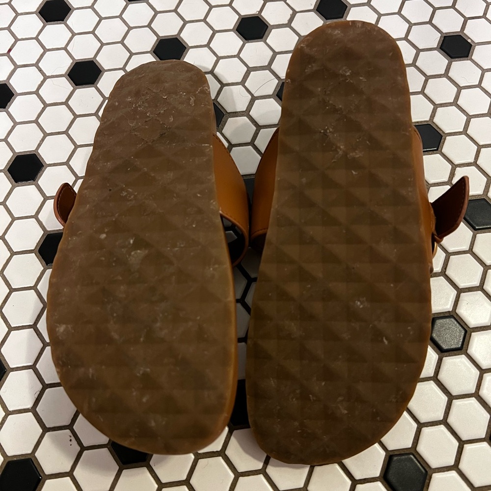 AEROSOLES Brown and Gold Sandals with Comfort Fit - Picture 5 of 5